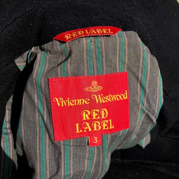 Vivienne Westwood Red Label Black Wool Pea Coat Jacket Size 3 M L (See Details) - Picture 9 of 12